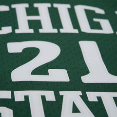 Steve Smith #21 Michigan State Spartans 1990-91 Mitchell & Ness Swingman NCAA Jersey Green Taass sale