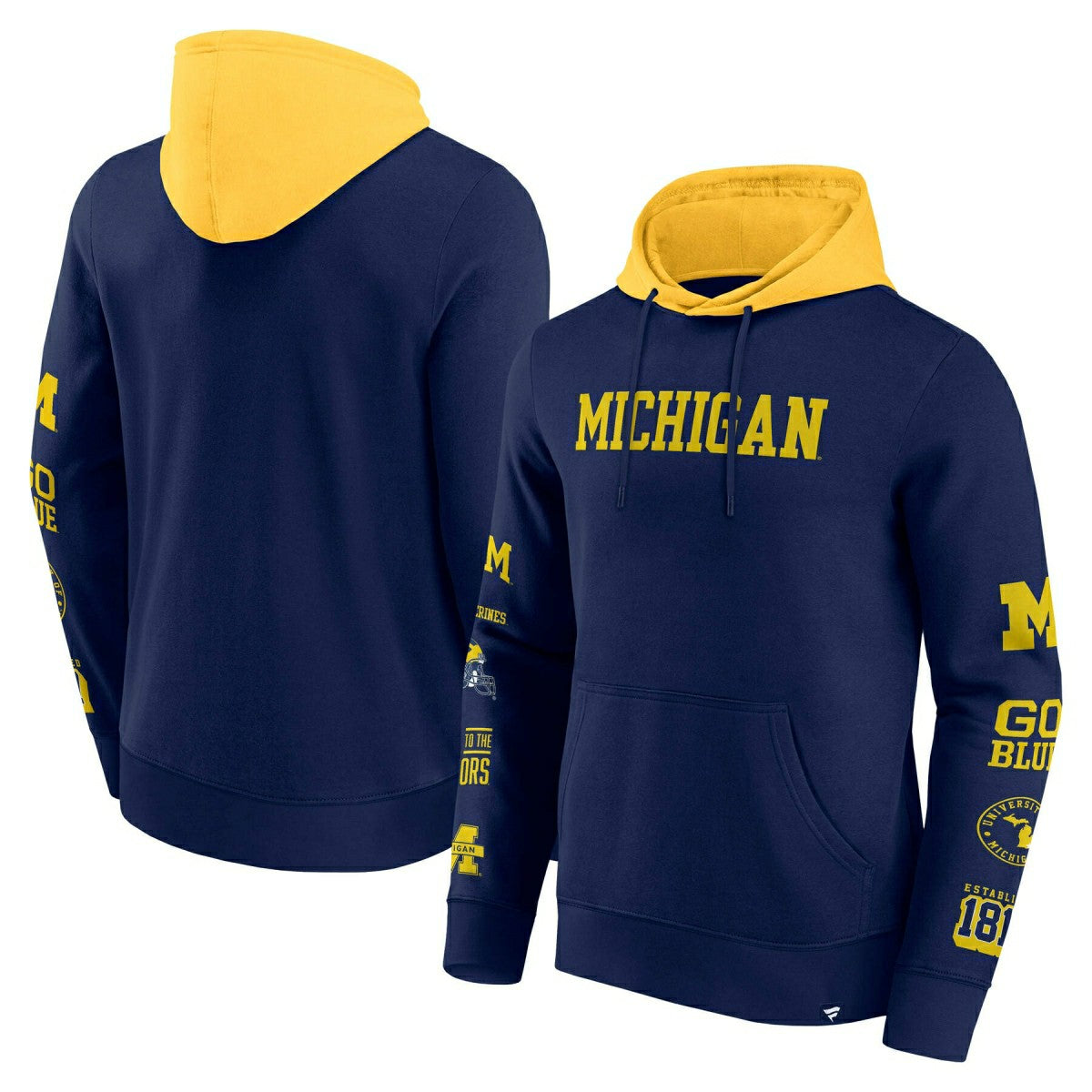 Michigan Wolverines Colorblock Badge NCAA Hoodie Taass for sale
