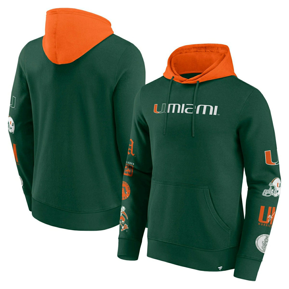 Miami Hurricanes Colorblock Badge NCAA Hoodie Taass US