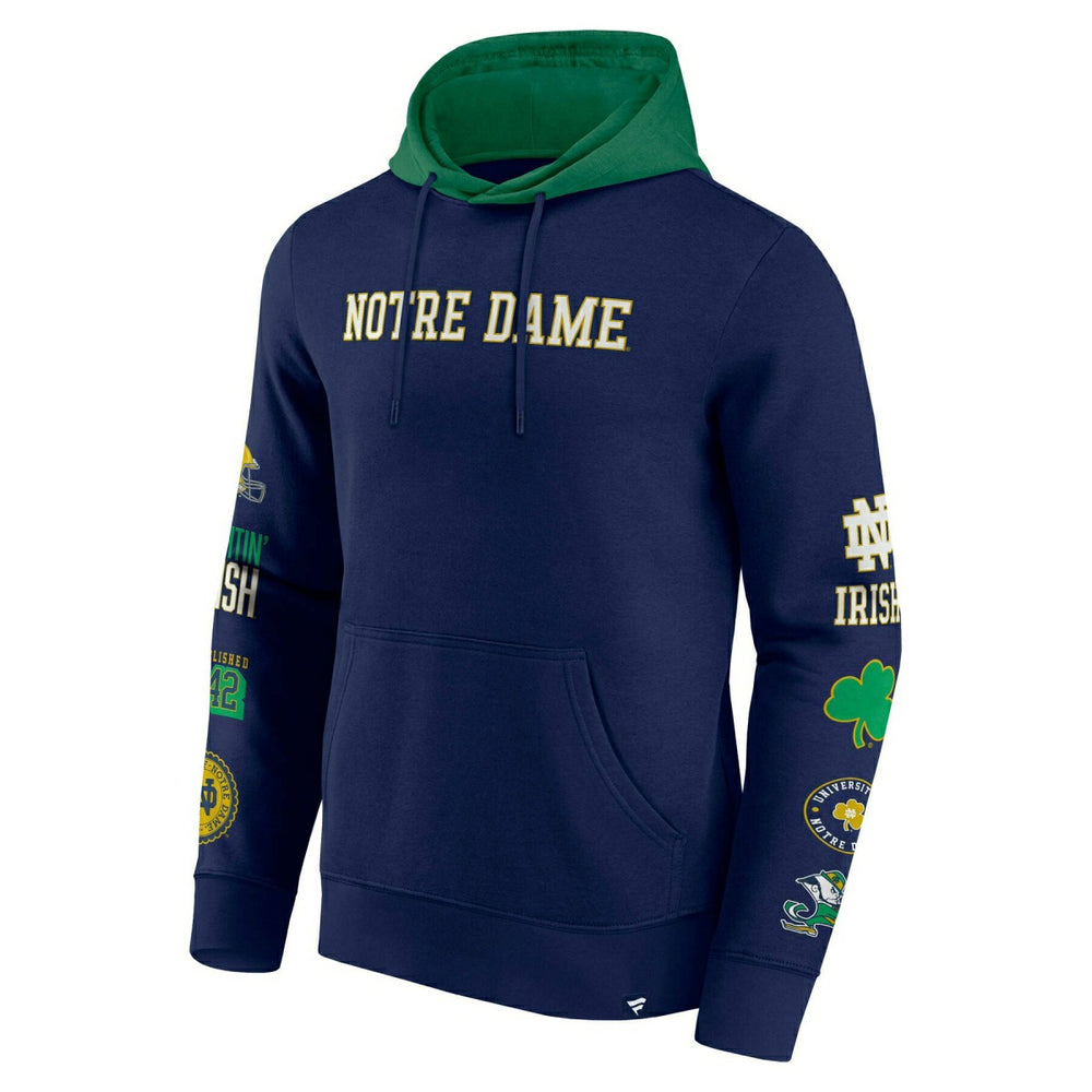 Notre Dame Fighting Irish Colorblock Badge NCAA Hoodie Classic