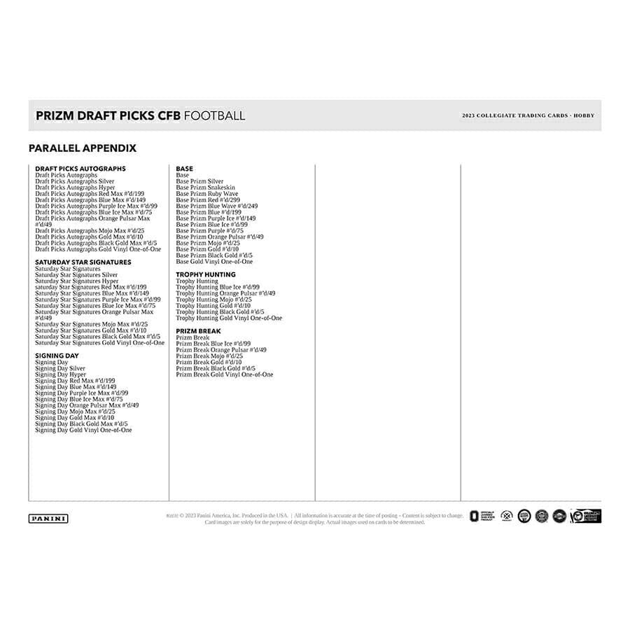2023 Panini Prizm Draft Picks NCAA Football Hobby Box Lifestyle