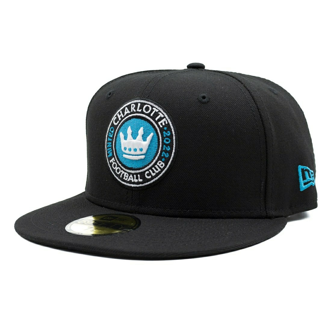 Charlotte FC Team Logo New Era 59FIFTY Fitted MLS Cap Black Taass US