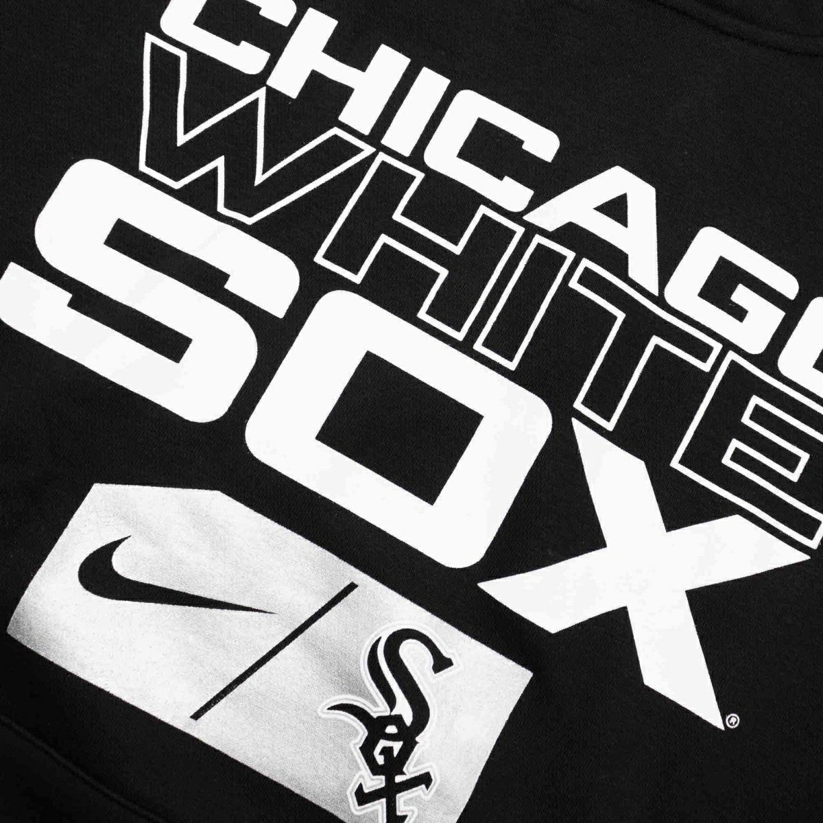 Chicago White Sox Lettering Nike Club Fleece MLB Hoodie Black Taass sale