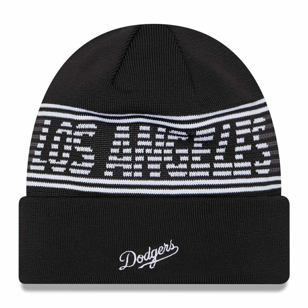 Los Angeles Dodgers Black Colorway 2024 MLB Clubhouse New Era Beanie Knit Fashion