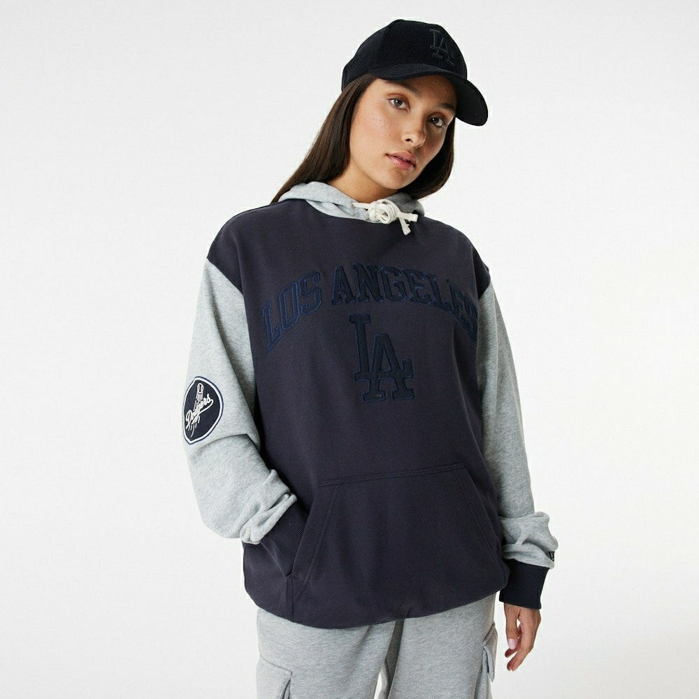 Los Angeles Dodgers Team Patch New Era Oversized MLB Hoodie Lifestyle