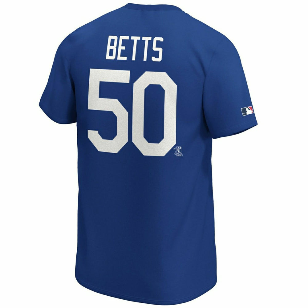 Mookie Betts #50 Los Angeles Dodgers Fanatics Iconic Player MLB T-Shirt Blue Taass for sale