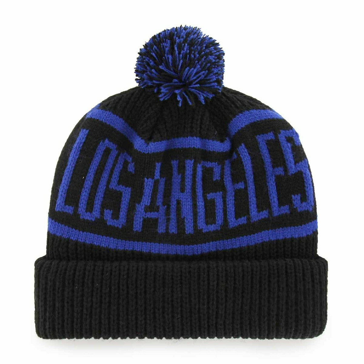 Los Angeles Dodgers Wraparound MLB Knit Hat w/ Pom Black Classic