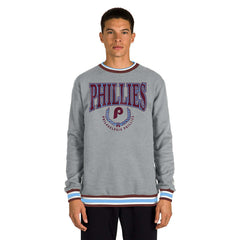 Philadelphia Phillies Throwback MLB Crew Sweatshirt Gray Fashion
