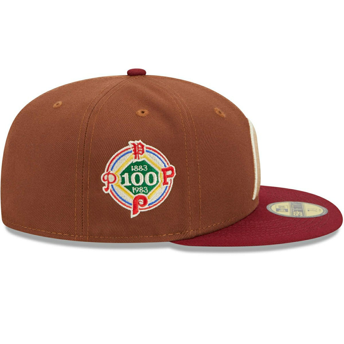 Philadelphia Phillies Harvest New Era 59FIFTY Fitted MLB Cap Brown Lifestyle