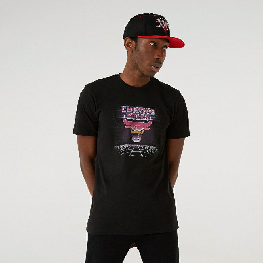 Chicago Bulls Futuristic New Era NBA T-Shirt Black Lifestyle