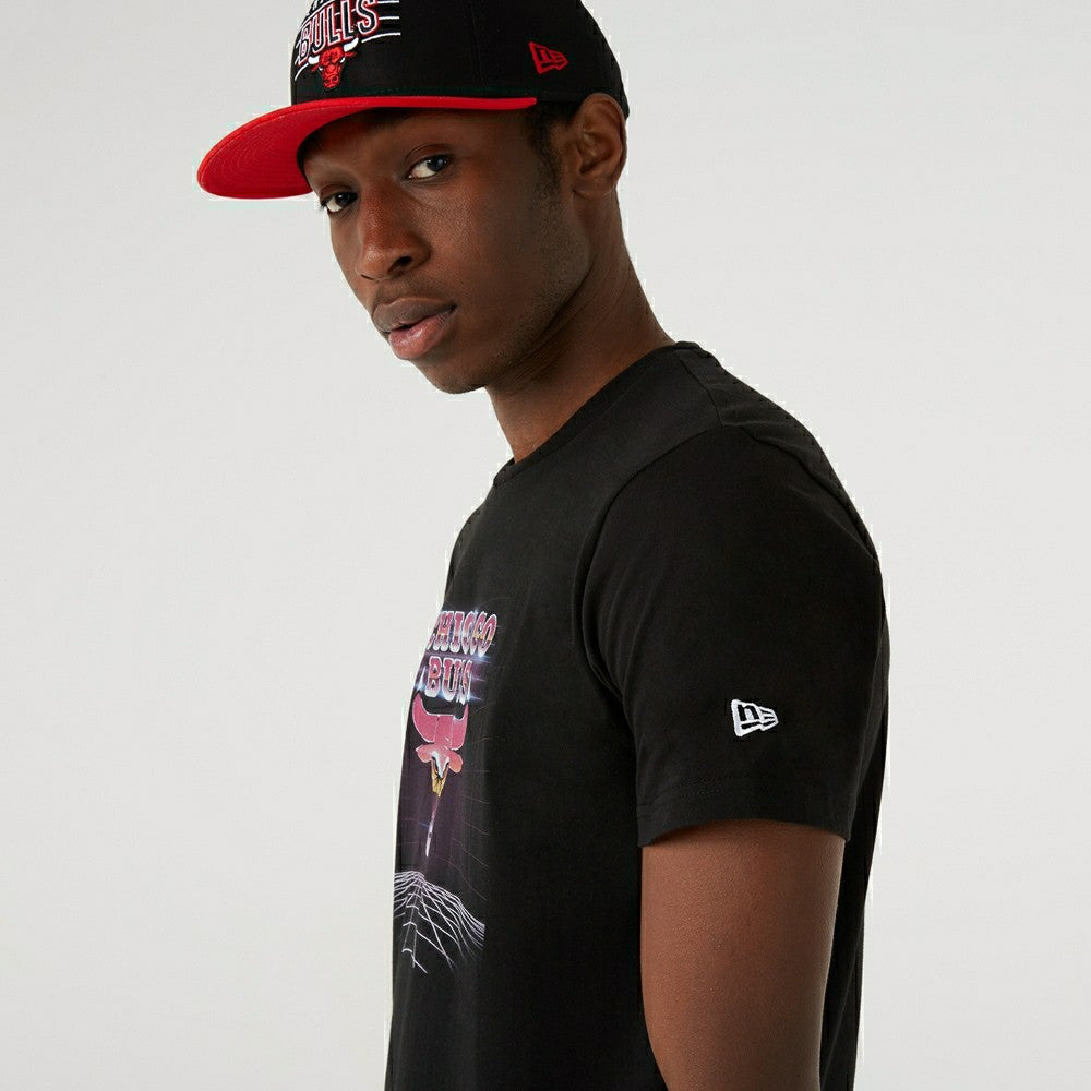 Chicago Bulls Futuristic New Era NBA T-Shirt Black Lifestyle