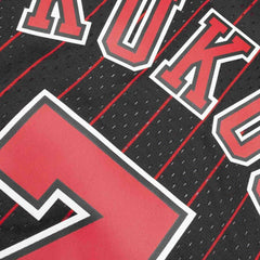 Toni Kukoc #7 Chicago Bulls 1995-96 Mitchell & Ness Swingman NBA Jersey Pinstripe Taass for sale