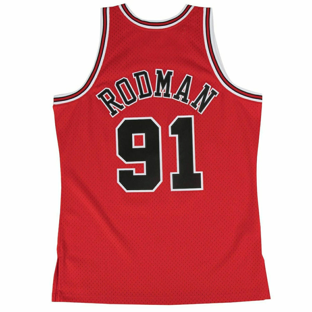 Dennis Rodman #91 Chicago Bulls 1997-98 Mitchell & Ness Swingman NBA Jersey Red Lifestyle