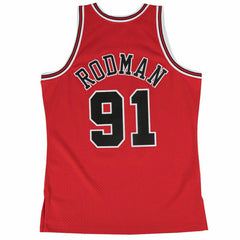 Dennis Rodman #91 Chicago Bulls 1997-98 Mitchell & Ness Swingman NBA Jersey Red Lifestyle