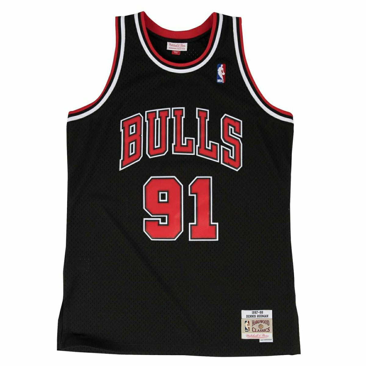 Dennis Rodman #91 Chicago Bulls 1997-98 Swingman NBA Jersey Black Classic