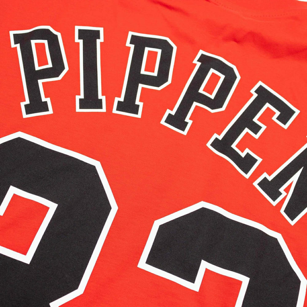 Scottie Pippen #33 Chicago Bulls Name & Number NBA Tee Red Fashion