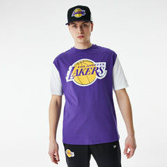 Los Angeles Lakers Color Insert New Era Oversized NBA T-Shirt Taass for sale