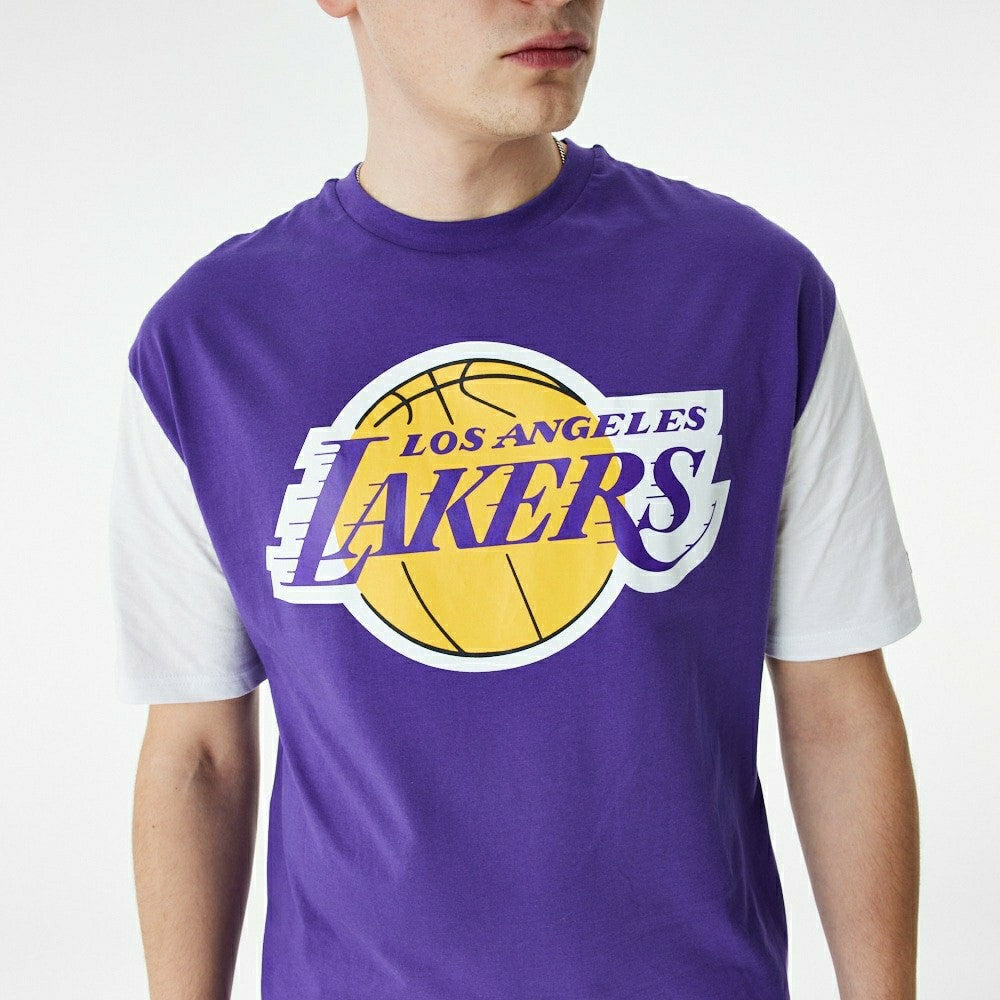Los Angeles Lakers Color Insert New Era Oversized NBA T-Shirt Taass for sale