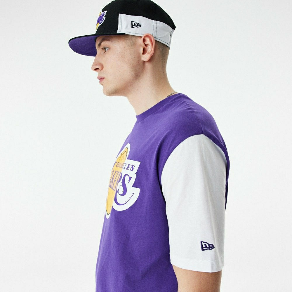 Los Angeles Lakers Color Insert New Era Oversized NBA T-Shirt Taass for sale