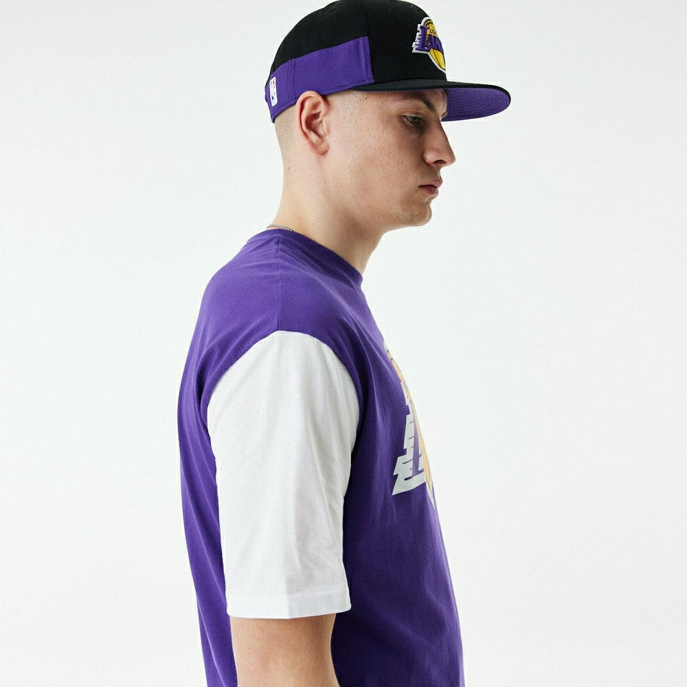 Los Angeles Lakers Color Insert New Era Oversized NBA T-Shirt Taass for sale