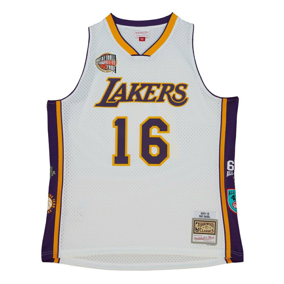 Pau Gasol #16 Los Angeles Lakers HOF 2001-19 Mitchell & Ness Swingman NBA Jersey Classic