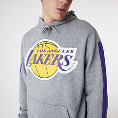 Los Angeles Lakers New Era Color Block NBA Hoodie Gray Fashion
