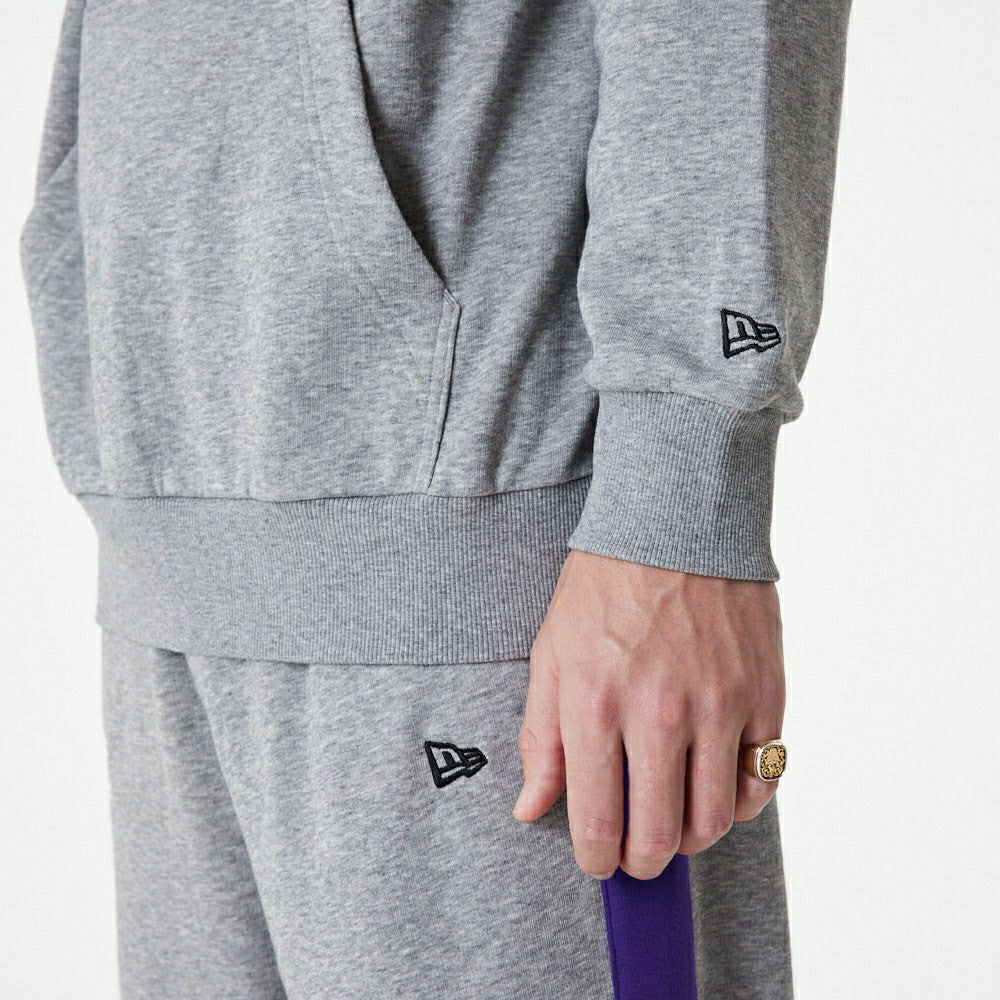 Los Angeles Lakers New Era Color Block NBA Hoodie Gray Fashion