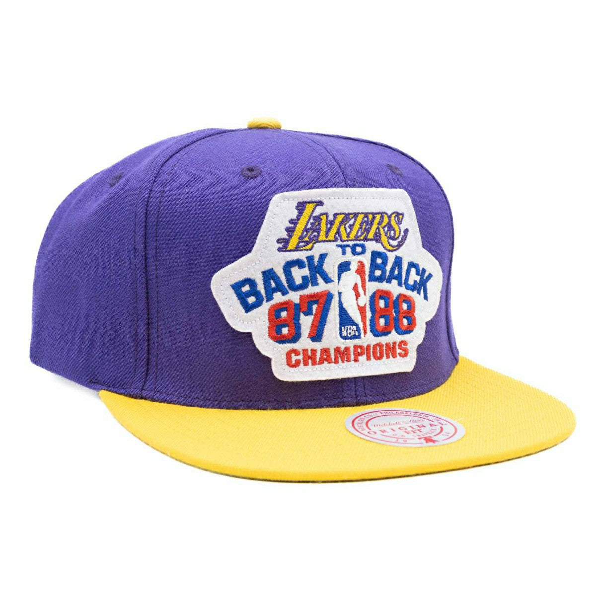 Los Angeles Lakers Back To Back Champions Mitchell & Ness Snapback NBA Cap Fashion