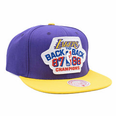 Los Angeles Lakers Back To Back Champions Mitchell & Ness Snapback NBA Cap Fashion