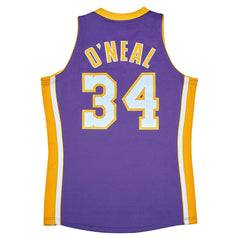 Shaquille O'Neal #34 Los Angeles Lakers 2001-02 Mitchell & Ness Authentic NBA Jersey Purple Taass sale