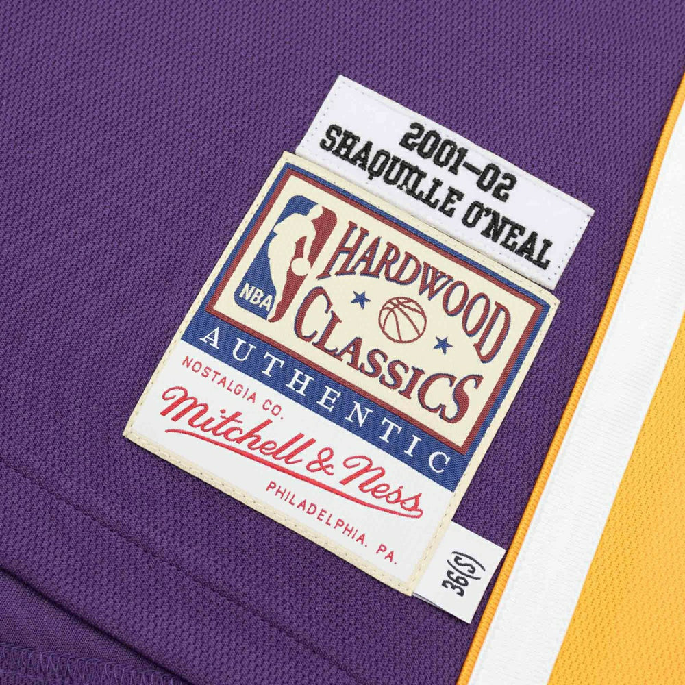 Shaquille O'Neal #34 Los Angeles Lakers 2001-02 Mitchell & Ness Authentic NBA Jersey Purple Taass sale