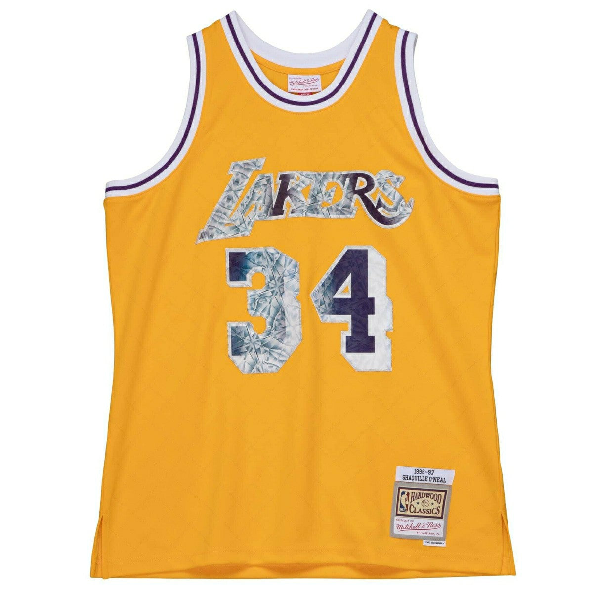 Shaq O'Neal #34 Los Angeles Lakers 75th Anniversary Mitchell & Ness Swingman NBA Jersey Yellow Taass sale