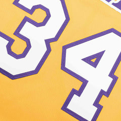 Shaquille O'Neal #34 Los Angeles Lakers 2001-02 Mitchell & Ness Authentic NBA Jersey Yellow Classic