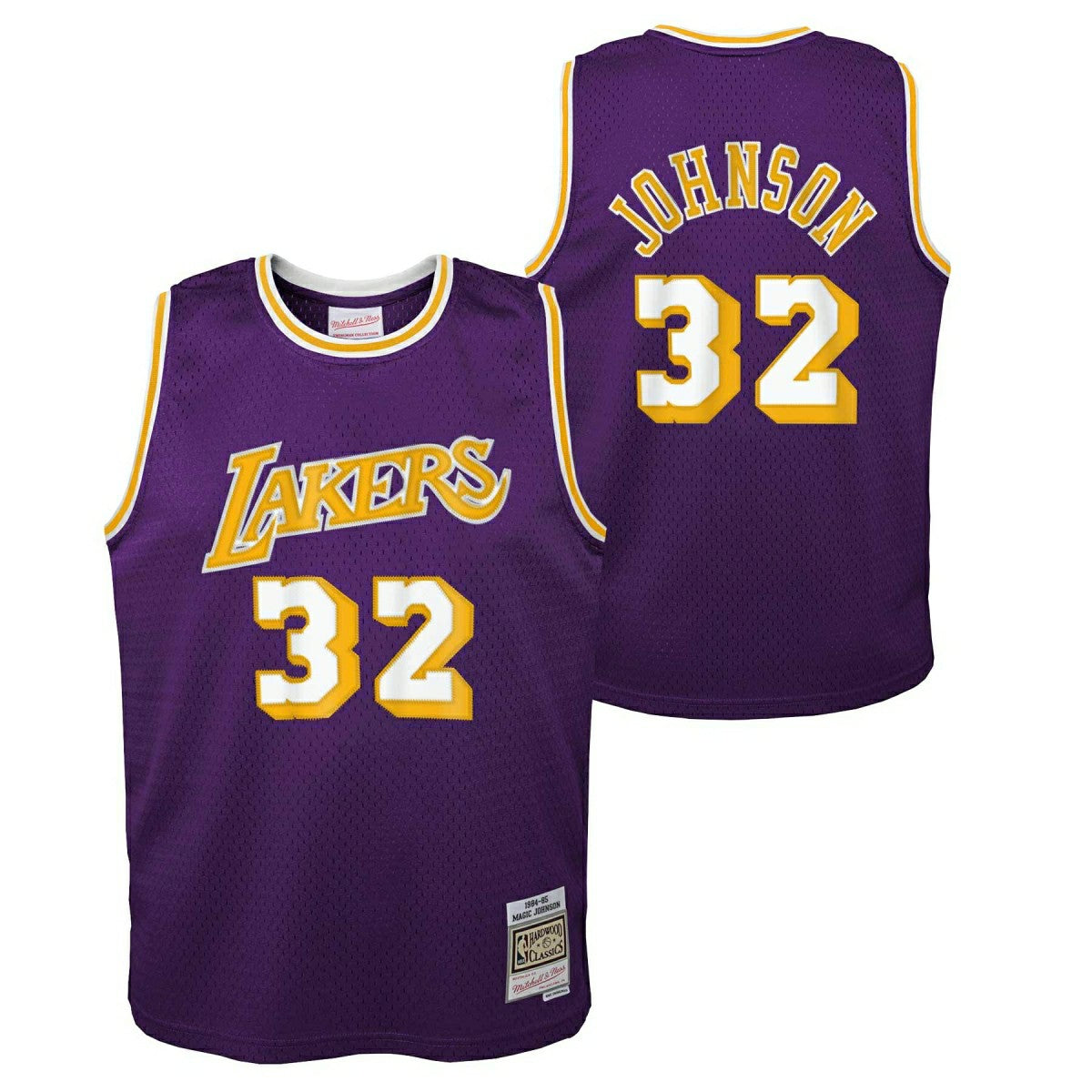 Magic Johnson #32 Los Angeles Lakers 1984-85 Youth Swingman NBA Jersey Purple (YOUTH) Taass for sale