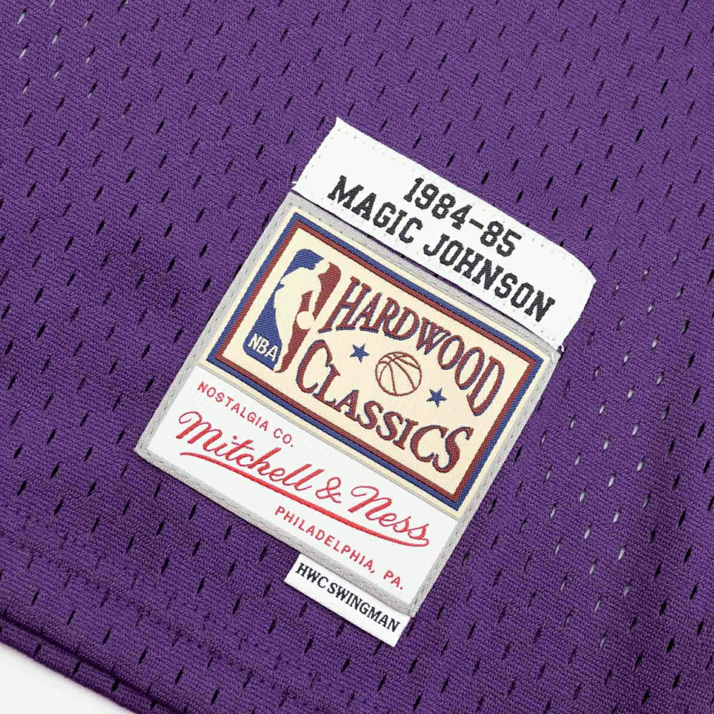 Magic Johnson #32 Los Angeles Lakers 1984-85 Youth Swingman NBA Jersey Purple (YOUTH) Taass for sale