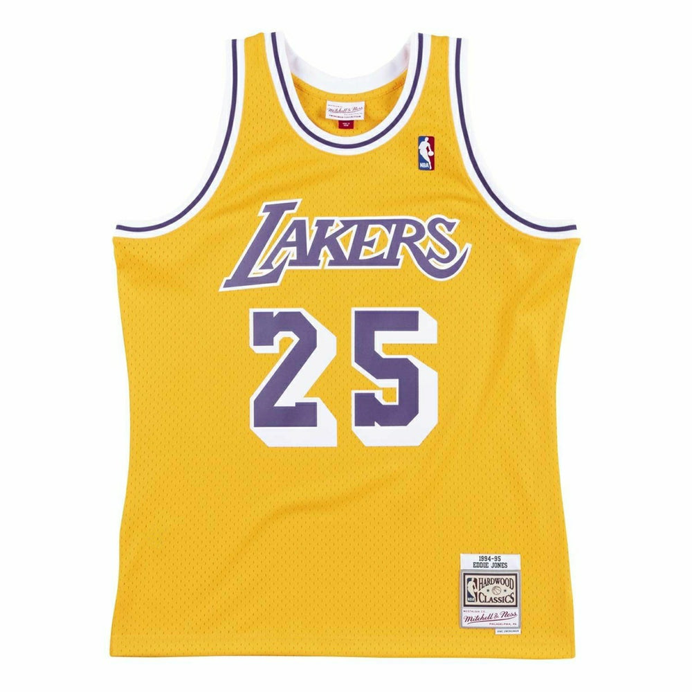 Eddie Jones #25 Los Angeles Lakers 1994-95 Swingman NBA Jersey Yellow Lifestyle