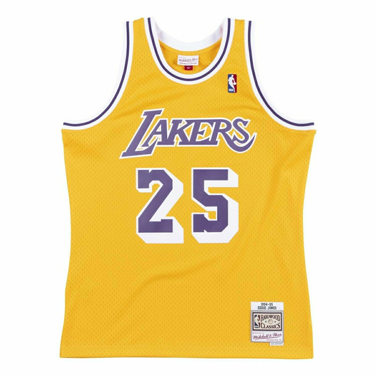 Eddie Jones #25 Los Angeles Lakers 1994-95 Swingman NBA Jersey Yellow Lifestyle