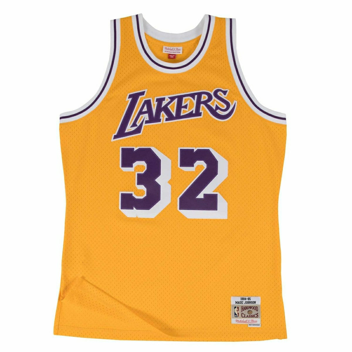 Magic Johnson #32 Los Angeles Lakers 1984-85 Swingman NBA Jersey Yellow Taass sale
