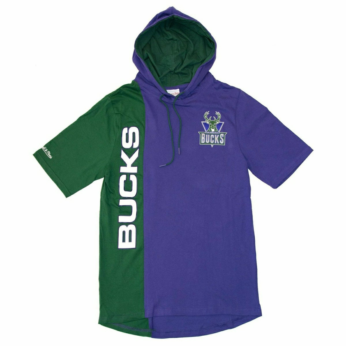 Milwaukee Bucks Split Mitchell & Ness Short Sleeve NBA Hoodie Taass sale