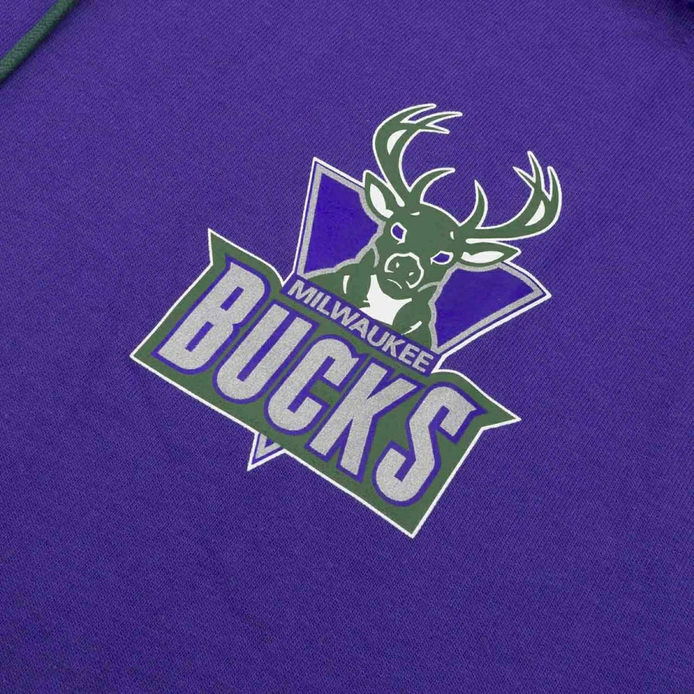 Milwaukee Bucks Split Mitchell & Ness Short Sleeve NBA Hoodie Taass sale