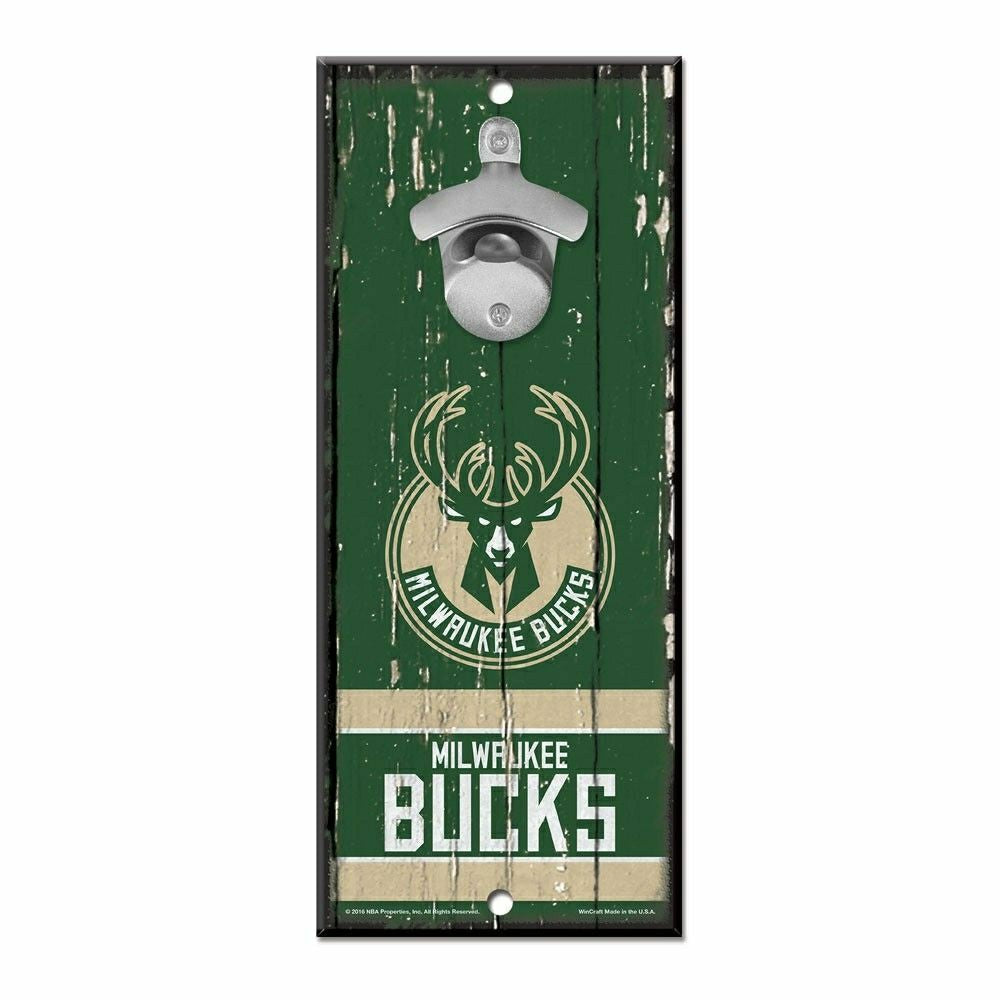 Milwaukee Bucks NBA Bottle Opener Sign Taass for sale