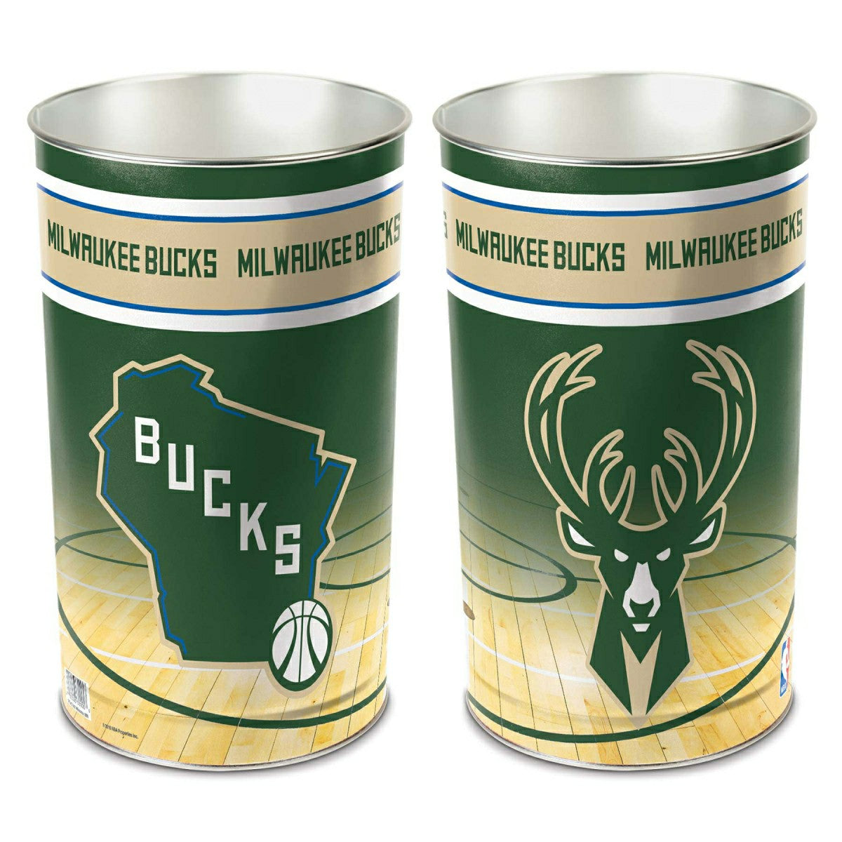 Milwaukee Bucks NBA Metal Wastebasket Taass US