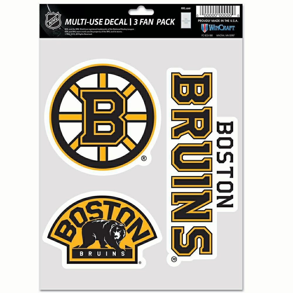 Boston Bruins Multi-Use NHL Decals Set (3 Pcs.) Taass sale