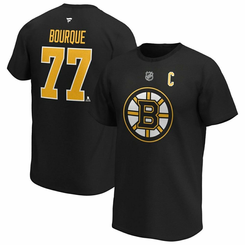 Ray Bourque #77 Boston Bruins Alumni Fanatics NHL T-Shirt Black Taass for sale