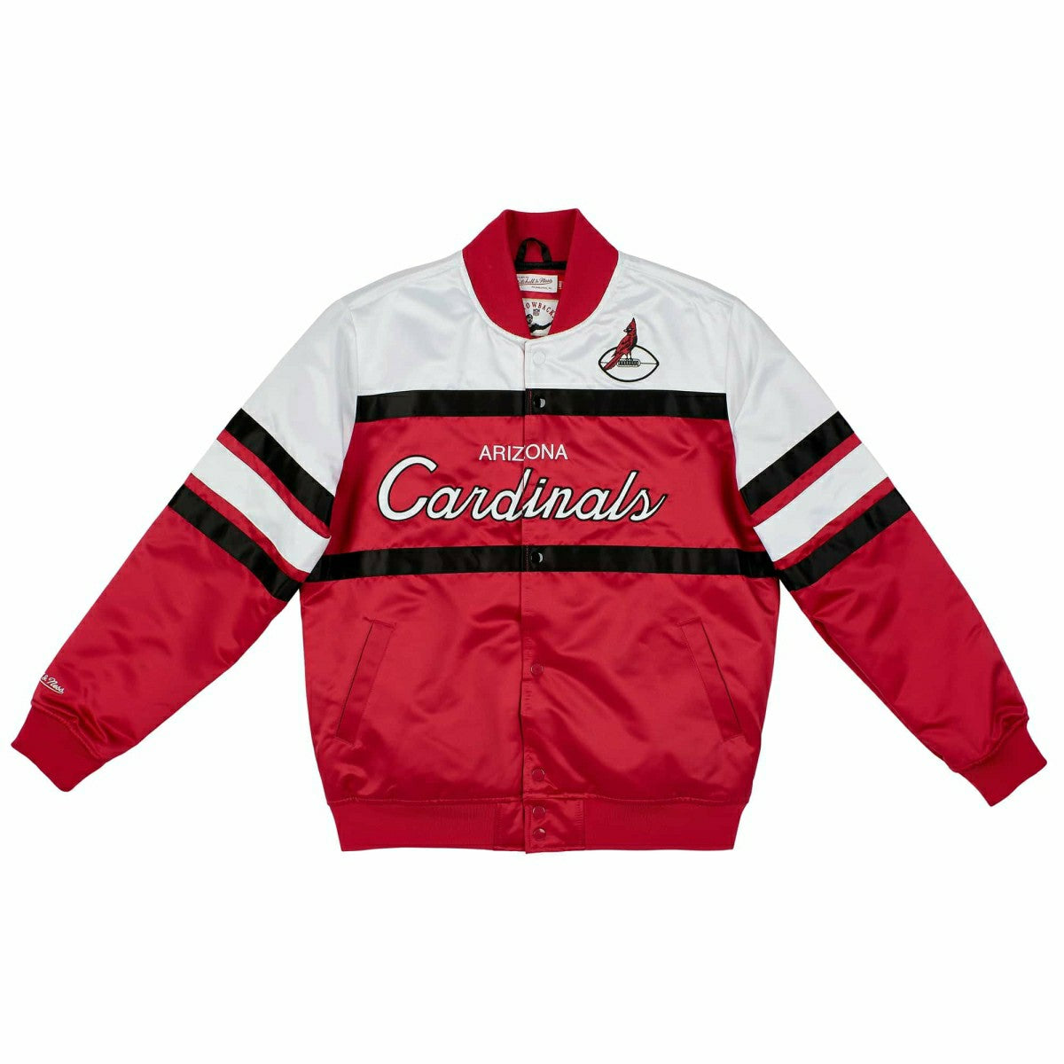 Arizona Cardinals Mitchell & Ness Script Heavyweight Satin NFL Jacket Taass for sale