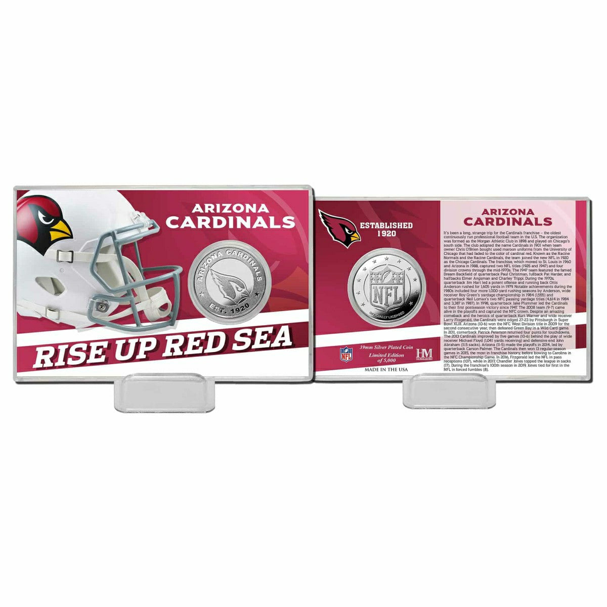 Arizona Cardinals Team History Highland Mint Silver Coin Card Classic