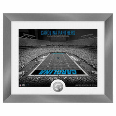 Carolina Panthers Art Deco Stadium Silver Coin Framed NFL Photo Lifestyle