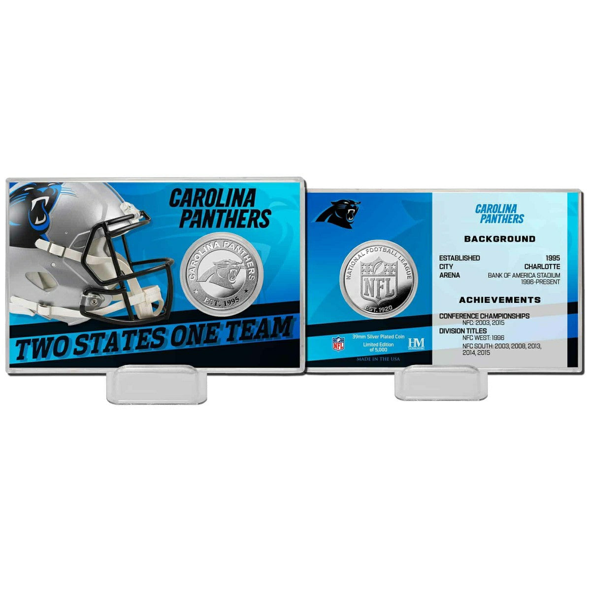 Carolina Panthers Team History Highland Mint Silver Coin Card Taass sale
