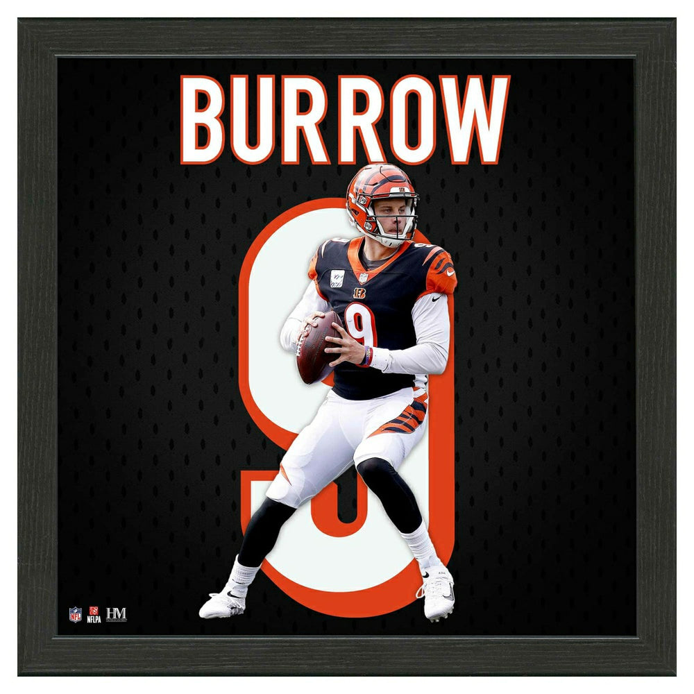 Joe Burrow #9 Cincinnati Bengals Impact Jersey Framed NFL Photo Taass US