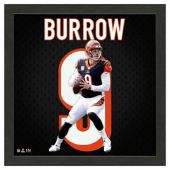 Joe Burrow #9 Cincinnati Bengals Impact Jersey Framed NFL Photo Taass US